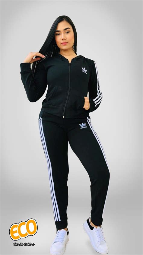 conjunto adidas negro mujer|conjuntos deportivos para mujer adidas.